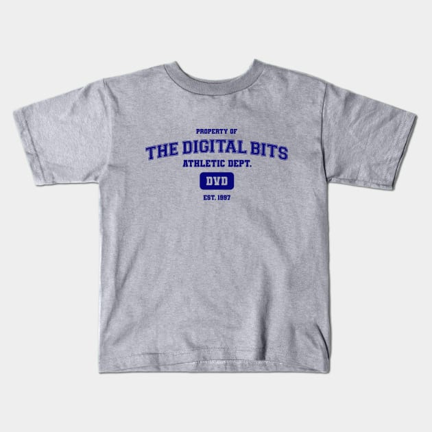 The Digital Bits DVD Athletics - Blue on Light Kids T-Shirt by TheDigitalBits